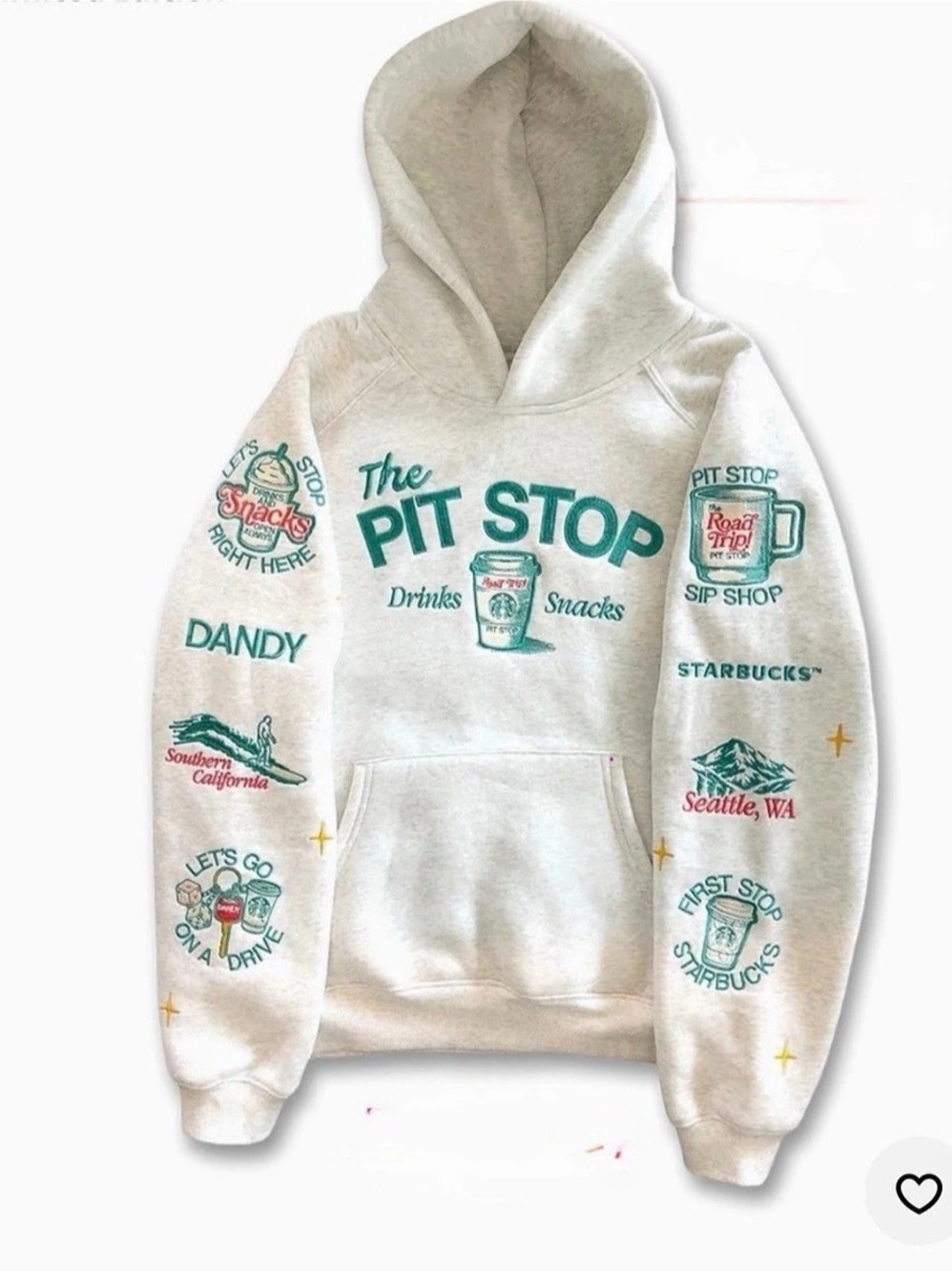 Dandy Worldwide x Starbucks Pit Stop Oversized Hoodie White brand new